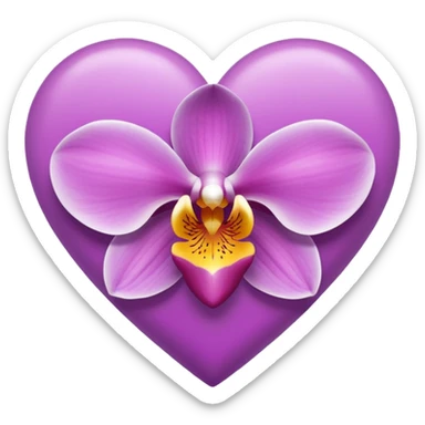 Orchid color heart sticker