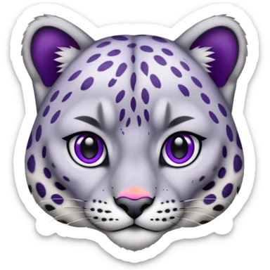 Snow leopard purple eyes sticker