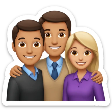 2 guys and a girl sticker