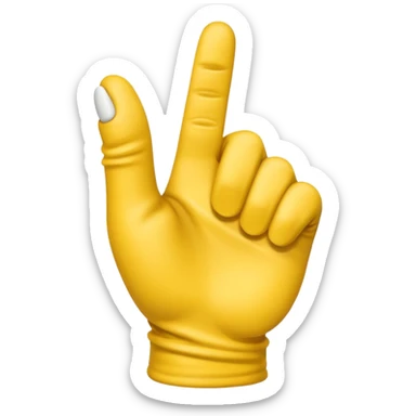 Middle finger emoji weakling wearing fingerless gloves sticker