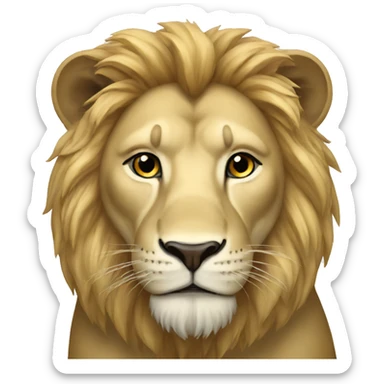 Lion white sticker