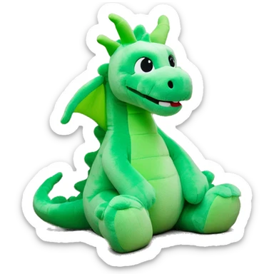 Jellycat, green dragon sitting sticker