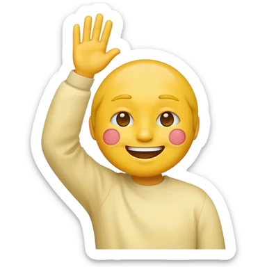 Yellow face emoji dabbing sticker