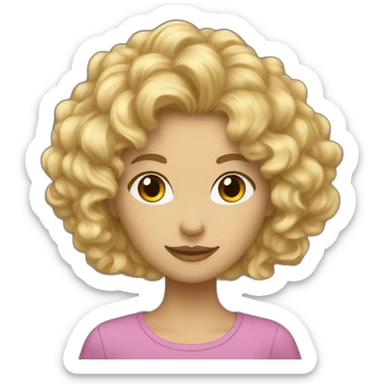 Blonde qui embrasse un brun cheveux bouclé sticker