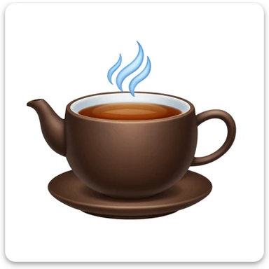 iPhone emoji icon of Pu-erh tea, blue background sticker