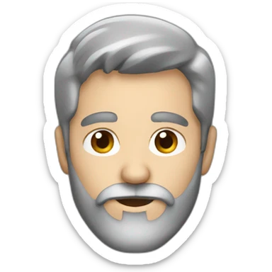 Grey bearded man with Brown hair sticker
