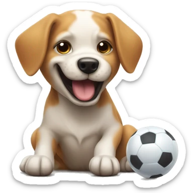 Dog playing tickle ball with other dog  sticker