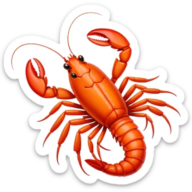 crawfish, curled tail sticker