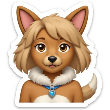 Girl is cosplay a dog sticker