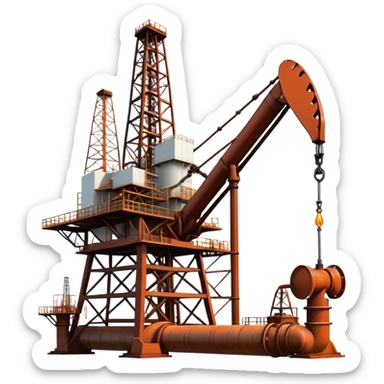 oil rig and gas pipeline sticker
