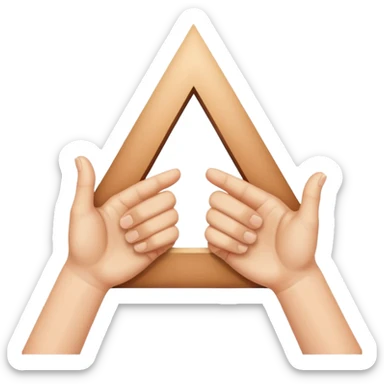 two hands forming an triangle, thumbs in horizontal placement sticker