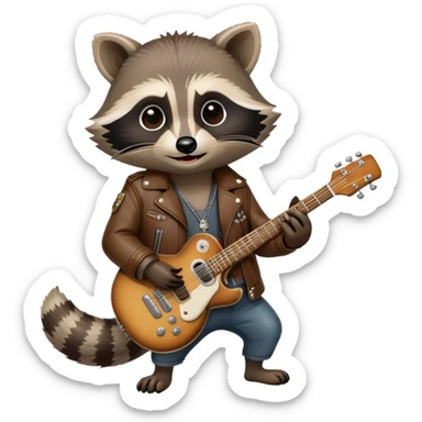 rock and roll racoon sticker