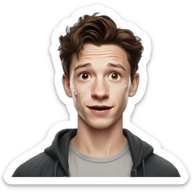 Tom Holland Face With Milk Stains sticker