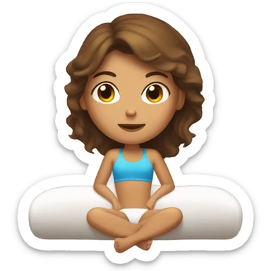 Brown haired girl in tanning bed sticker