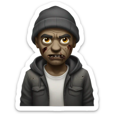 A street thug version of a zombie sticker