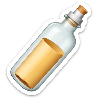 glass bottle with a paper message inside like in movie  sticker