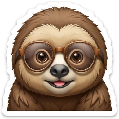 Sloth with glasses sticker