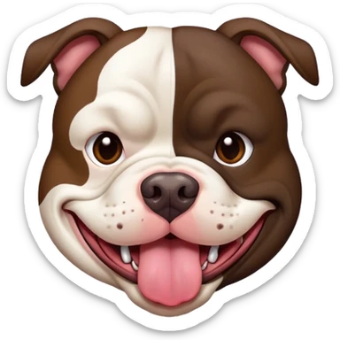 kkkiller-american-bully dark brown tongue out sticker