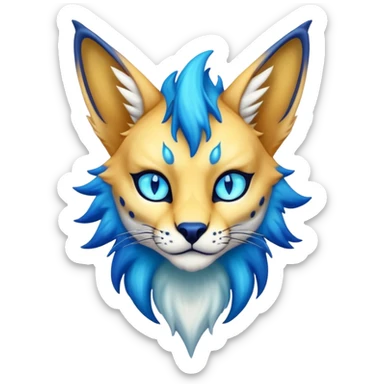 Epic Edgy Colorful ethereal eldritch Sergal-Serval-Fionbri sticker