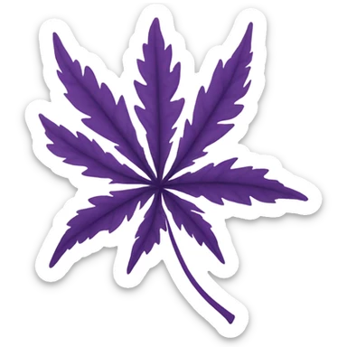 purple weed leaf  sticker