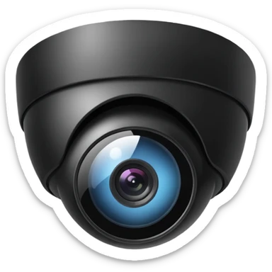 Dome cctv camera in black  sticker