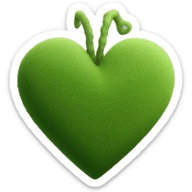 Moss green matte heart sticker