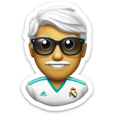 Escudo Real Madrid con gafas sticker