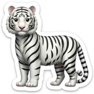 White tiger standing sticker