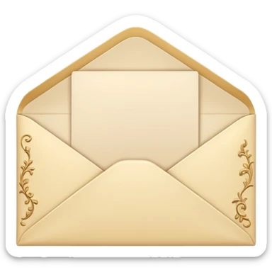 Cream-colored romantic Letter Envelope  sticker