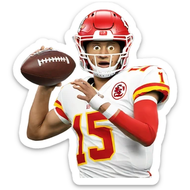 Mahomes throwing football sticker
