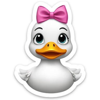 duck with bows on head sticker