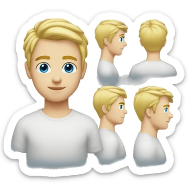 25 year old man blonde hair blue eyes  sticker