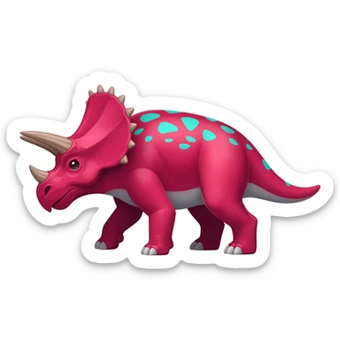 Epic complex detailed sanguine-red magenta pink white pastel realistic aesthetic-scenic-Fakémon-Trico-Sergal-Serval-Vernid-creature (full body) with cyan markings  sticker