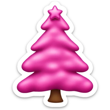 Christmas pink tree sticker