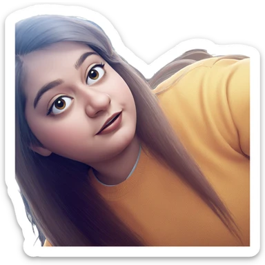 realistic portrait of girl sticker