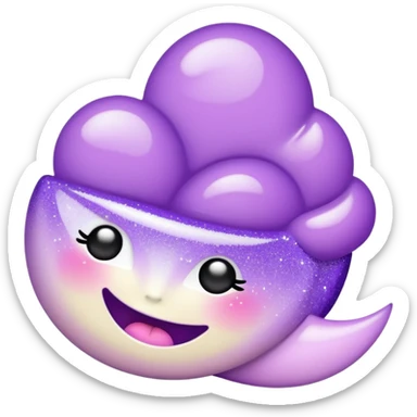 lilac gradient glitter gucci cream sticker