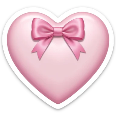 A White Heart with a pink bow around it sticker