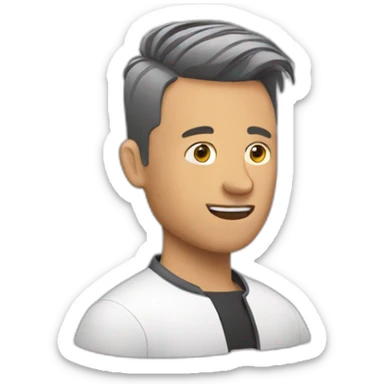 man having a haircut sticker