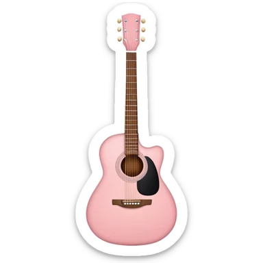 Light pink acoustic guitar sticker