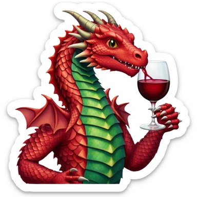 dragon holding a drink sticker
