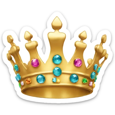 gold crown with gems sticker