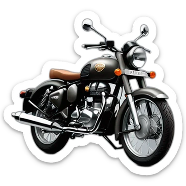 royal enfield classic 350 gunmetal grey Brown seat and matte black engine sticker