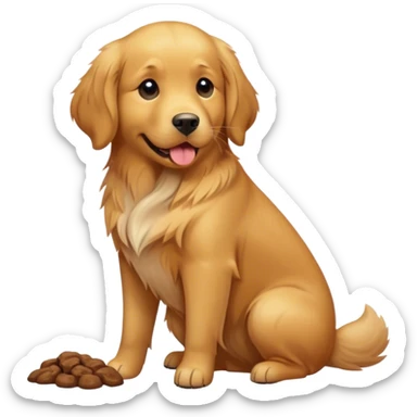 Dog pooping sticker
