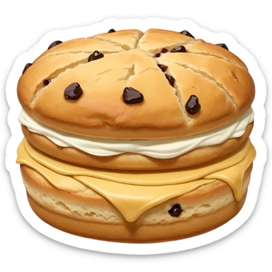 just one scone, with no layers or filling added in the middle. just the plain scone sticker