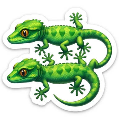 A gekco with ten heads sticker