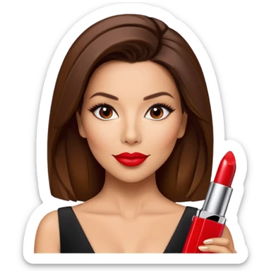 Eva Longoria emoji, red carpet look, bold lipstick, L'Oréal ambassador, sophisticated expression sticker