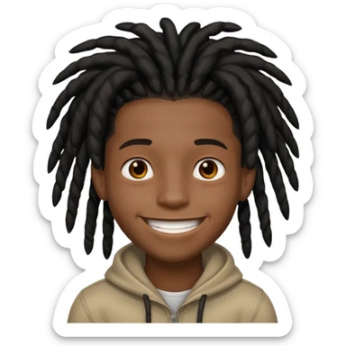 black boy with black dreadlocks  sticker