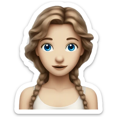 Ethereal angel fairy with blue eyes and brown hair sticker