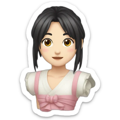 Jirai kei rosa y negro sticker