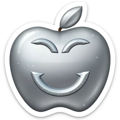 Add a sparkle effect to the silver yuan sign emoji, apple emoji style, no text, just the symbol. sticker